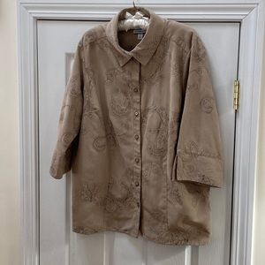 Croft & Barrow Women’s Button Down 3/4 Sleeve Shirt, Size 1X.